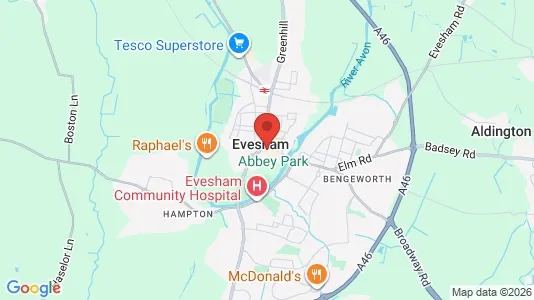 Apartments for rent i Evesham - Worcestershire - kort over placeringen