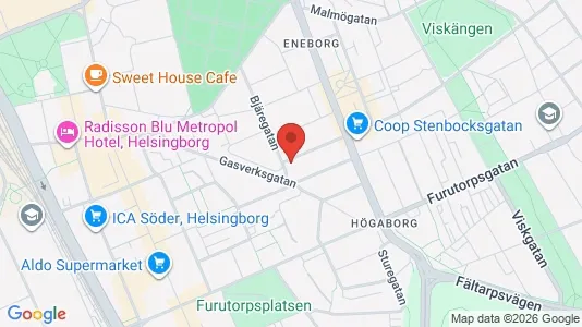 Apartments for rent i Helsingborg - kort over placeringen