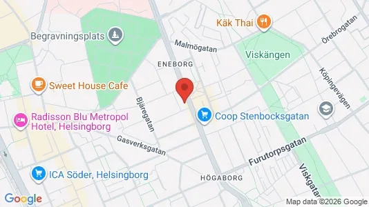Apartments for rent i Helsingborg - kort over placeringen