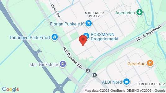 Apartments for rent i Erfurt - kort over placeringen
