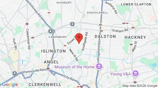 Rooms for rent i London N1 - kort over placeringen