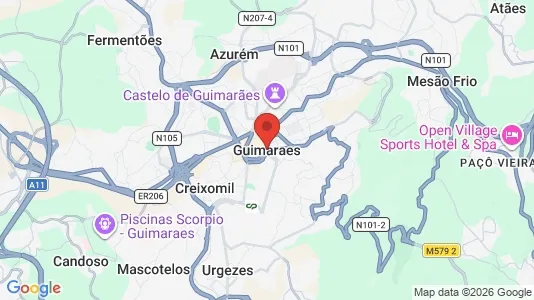 Apartments for rent i Guimarães - kort over placeringen