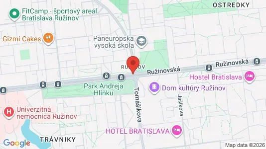 Apartments for rent i Bratislava Ružinov - kort over placeringen