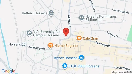 Apartments for rent i Horsens - kort over placeringen