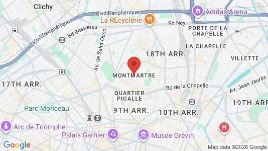 Rooms for rent i Paris 18ème arrondissement - Montmartre - kort over placeringen