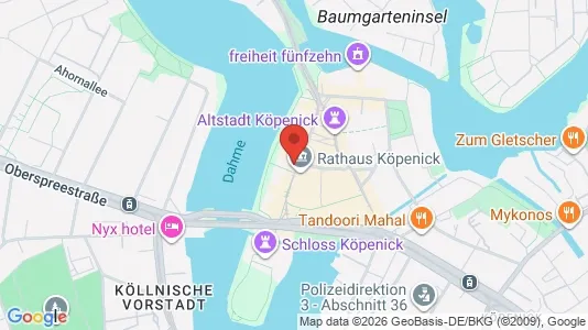 Apartments for rent i Berlin Treptow-Köpenick - kort over placeringen