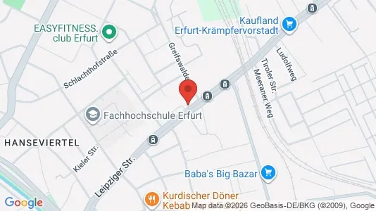 Apartments for rent i Erfurt - kort over placeringen