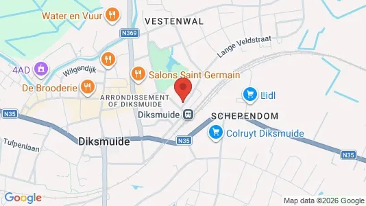 Apartments for rent i Diksmuide - kort over placeringen