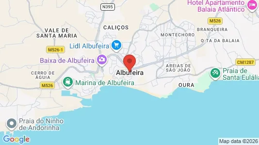 Apartments for rent i Albufeira - kort over placeringen