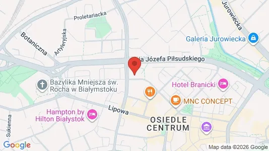 Apartments for rent i Białystok - kort over placeringen