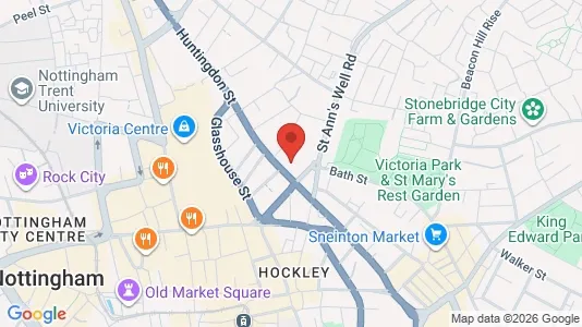 Apartments for rent i Nottingham - Nottinghamshire - kort over placeringen