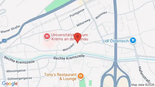 Apartments for rent i Krems an der Donau - kort over placeringen