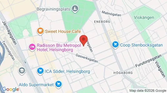 Apartments for rent i Helsingborg - kort over placeringen