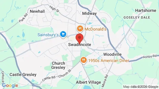 Houses for rent i Swadlincote - Derbyshire - kort over placeringen