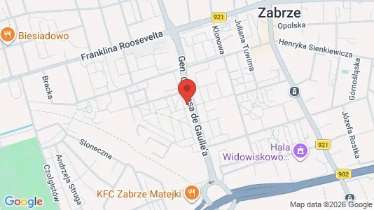 Apartments for rent i Zabrze - kort over placeringen