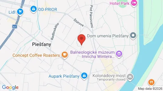 Apartments for rent i Piešťany - kort over placeringen