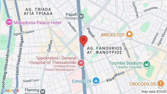 Apartments for rent i Thessaloniki - kort over placeringen