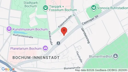 Apartments for rent i Bochum - kort over placeringen