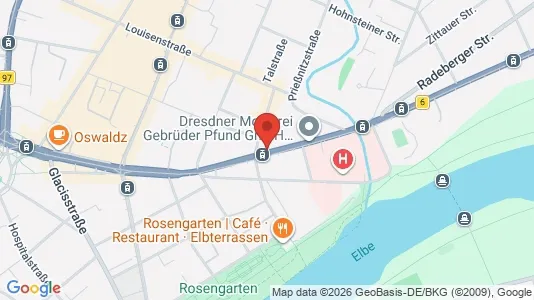 Apartments for rent i Dresden - kort over placeringen
