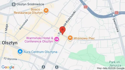 Apartments for rent i Olsztyn - kort over placeringen