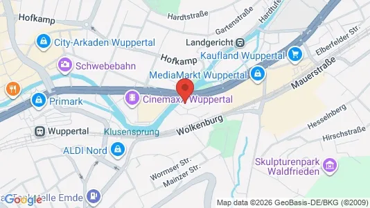 Apartments for rent i Wuppertal - kort over placeringen