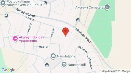 Apartments for rent i Akureyri - kort over placeringen