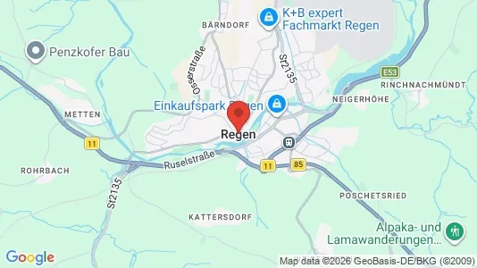 Apartments for rent i Regen - kort over placeringen