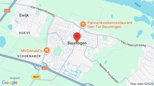 Houses for rent i Beuningen - kort over placeringen