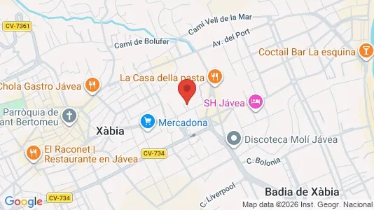Apartments for rent i Jávea/Xàbia - kort over placeringen