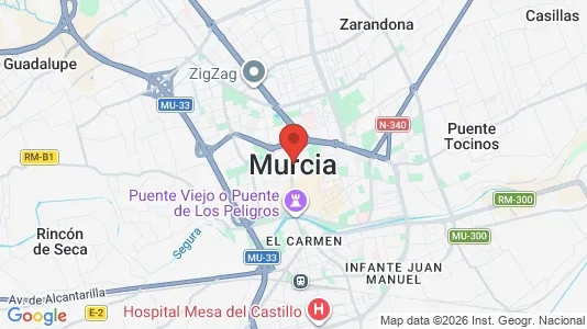Apartments for rent i Murcia - kort over placeringen
