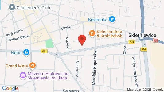 Apartments for rent i Skierniewice - kort over placeringen