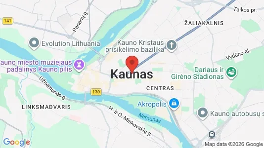 Apartments for rent i Kaunas - kort over placeringen