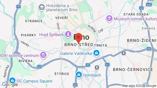 Apartments for rent i Brno-Střed - kort over placeringen