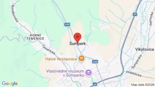 Apartments for rent i Šumperk - kort over placeringen