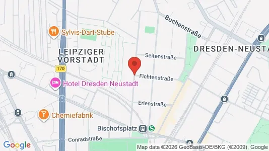 Apartments for rent i Dresden - kort over placeringen