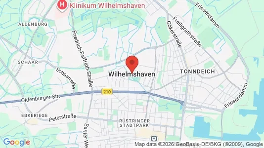 Rooms for rent i Wilhelmshaven - kort over placeringen