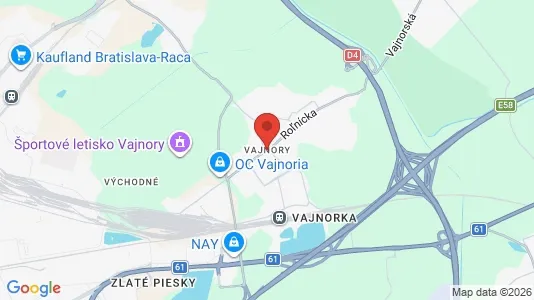 Apartments for rent i Bratislava Vajnory - kort over placeringen