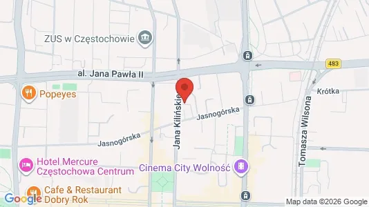 Apartments for rent i Częstochowa - kort over placeringen