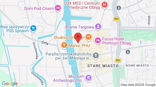 Apartments for rent i Elbląg - kort over placeringen