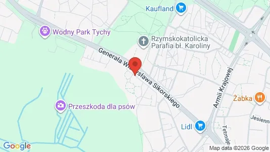 Apartments for rent i Tychy - kort over placeringen