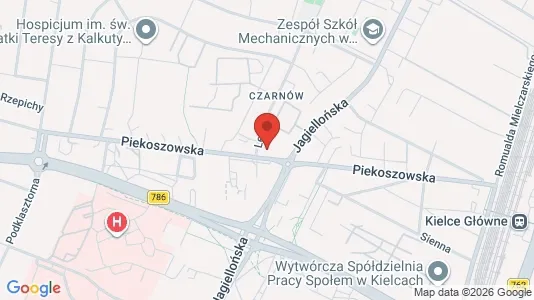 Apartments for rent i Kielce - kort over placeringen