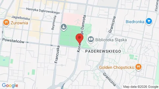 Apartments for rent i Katowice - kort over placeringen