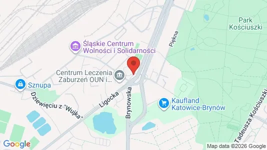 Apartments for rent i Katowice - kort over placeringen