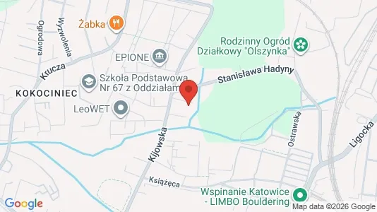 Apartments for rent i Katowice - kort over placeringen