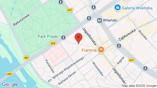 Apartments for rent i Warszawa Praga-Północ - kort over placeringen