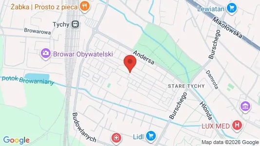 Apartments for rent i Tychy - kort over placeringen