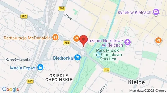 Rooms for rent i Kielce - kort over placeringen