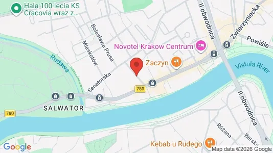 Apartments for rent i Kraków Krowodrza - kort over placeringen