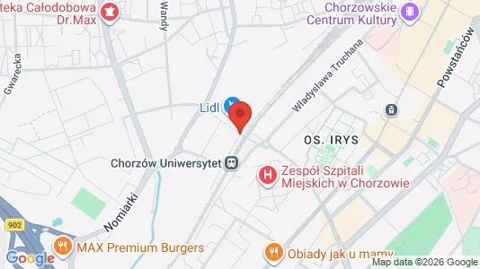 Apartments for rent i Chorzów - kort over placeringen