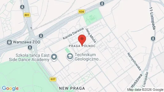 Apartments for rent i Warszawa Praga-Północ - kort over placeringen